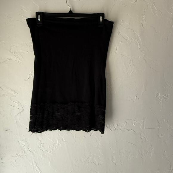 Wet Seal Black Strapless Tube Top M Lace Trim Y2K Going Out Stretchy - Picture 3 of 7